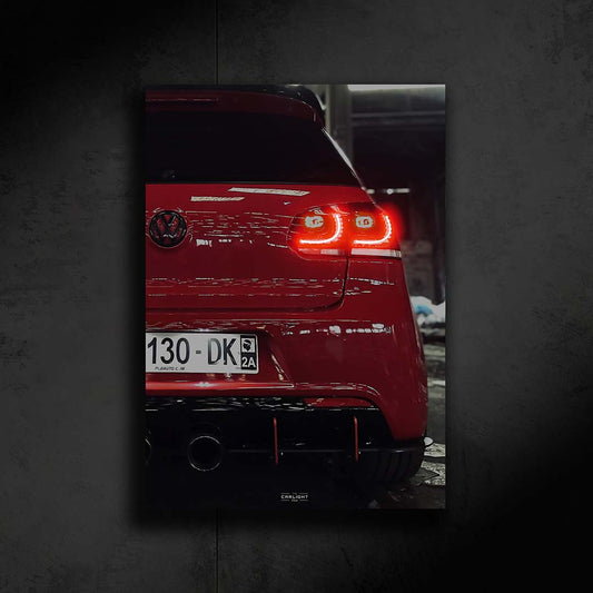 Volkswagen Golf 6R Araba Poster (Neon)