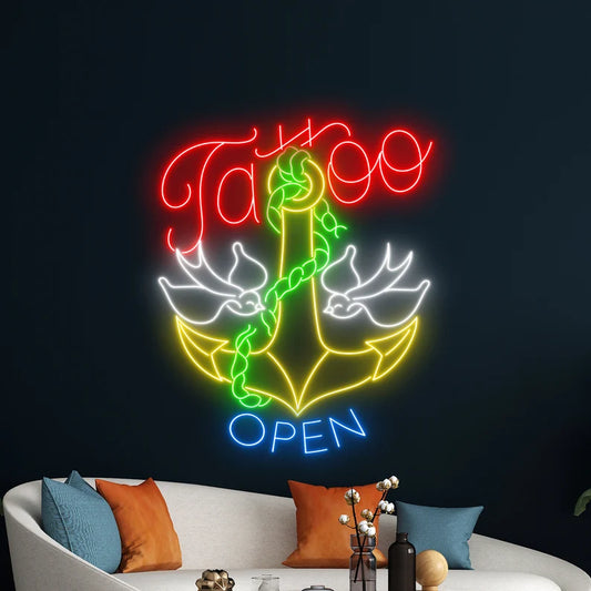 Tattoo Open Çapa Neon Dekor