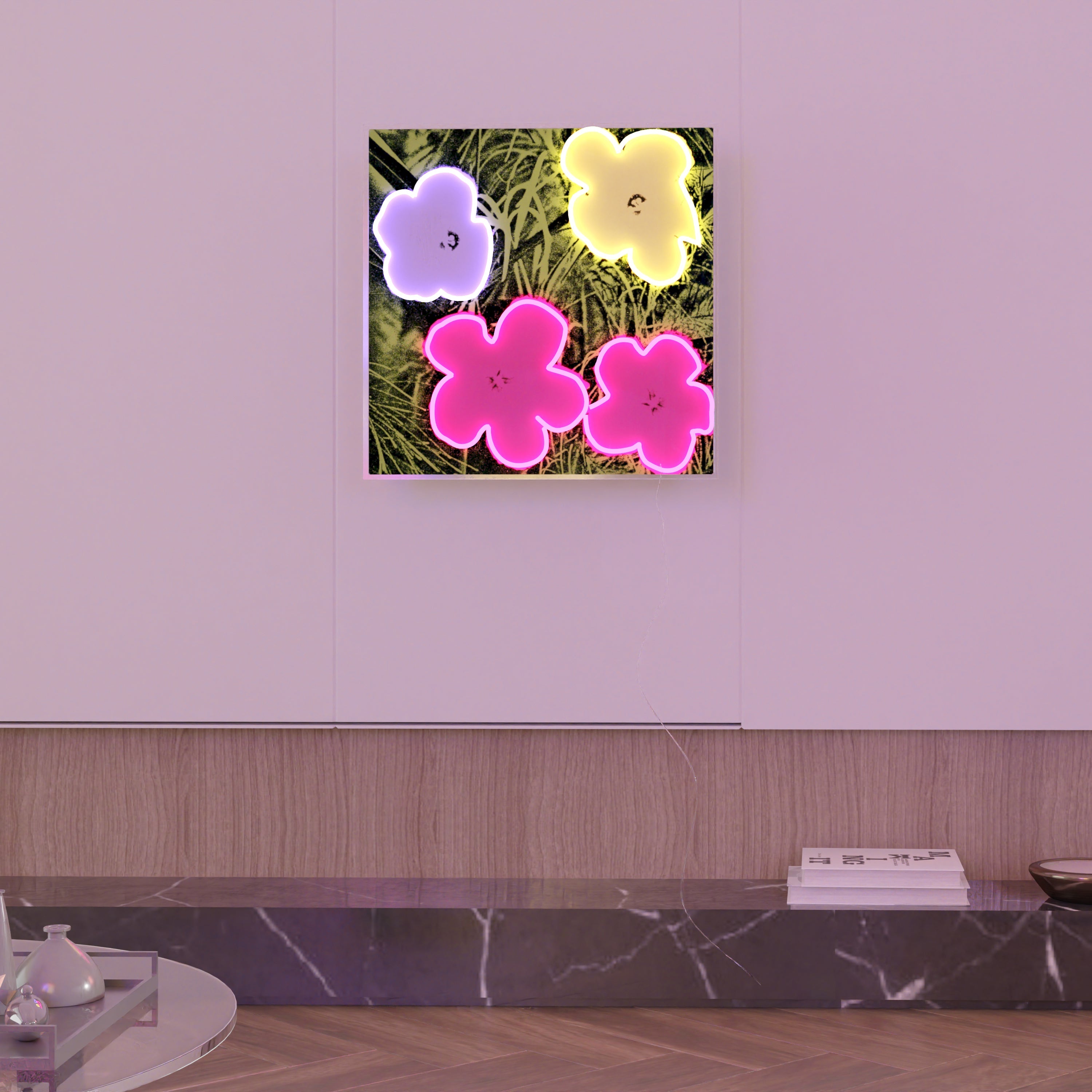 Flowers by Andy Warhol - Neon Tabela - Neonbir