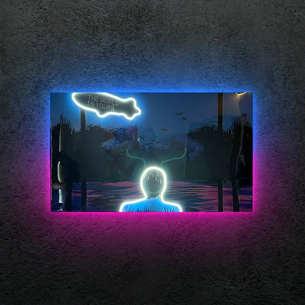 Scarface Blue Neon Tablo