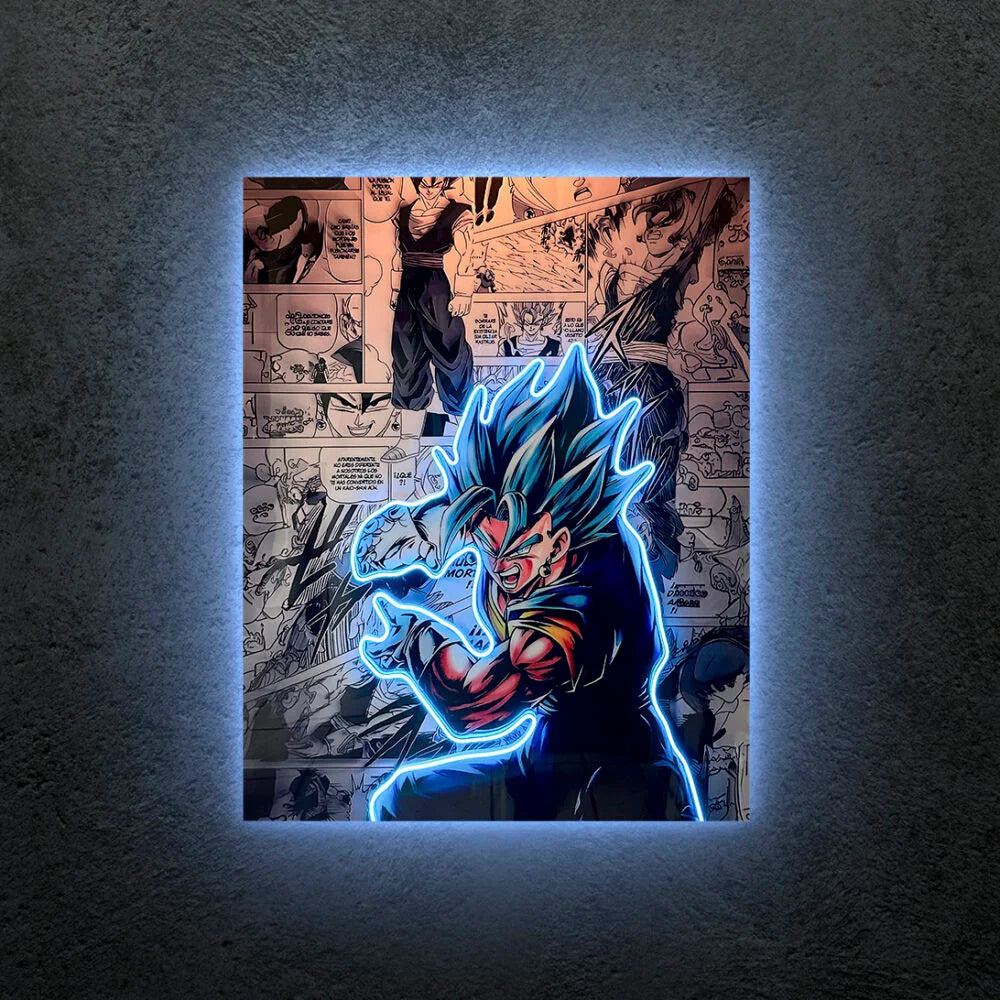 Goku SSJ Dios Azul Angry Neon Tablo
