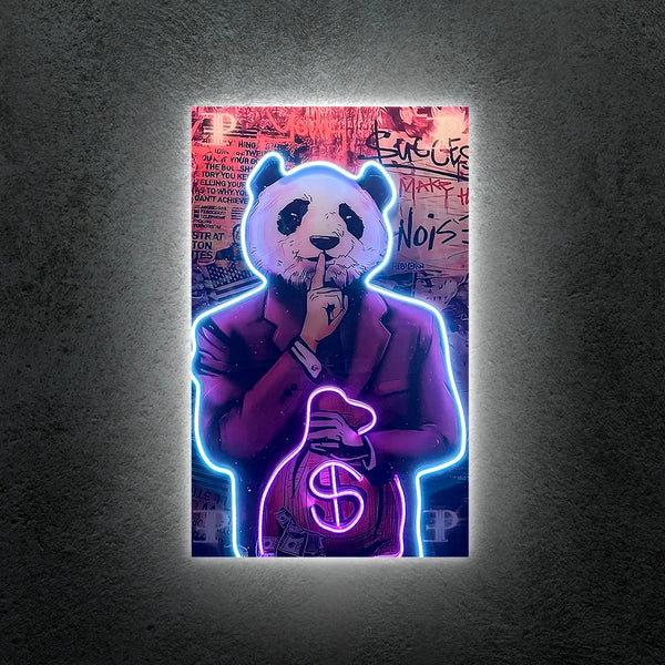 Panda Money Neon Tablo