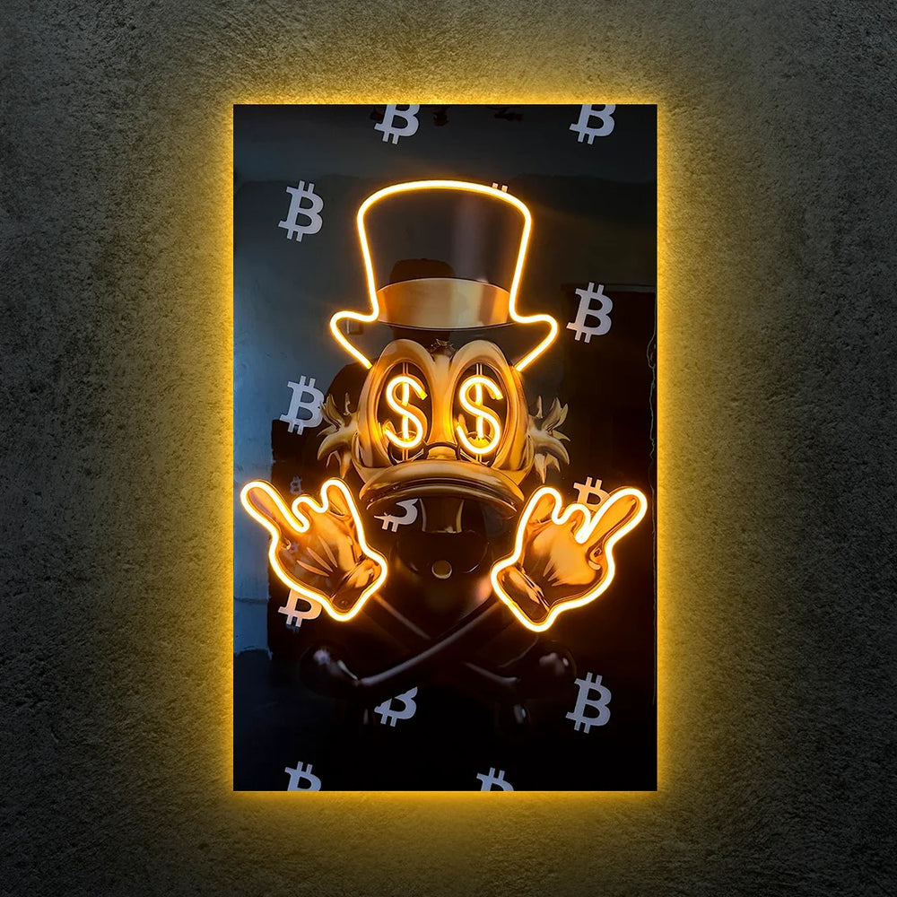 Mc Duck Bitcoin Neon Tablo