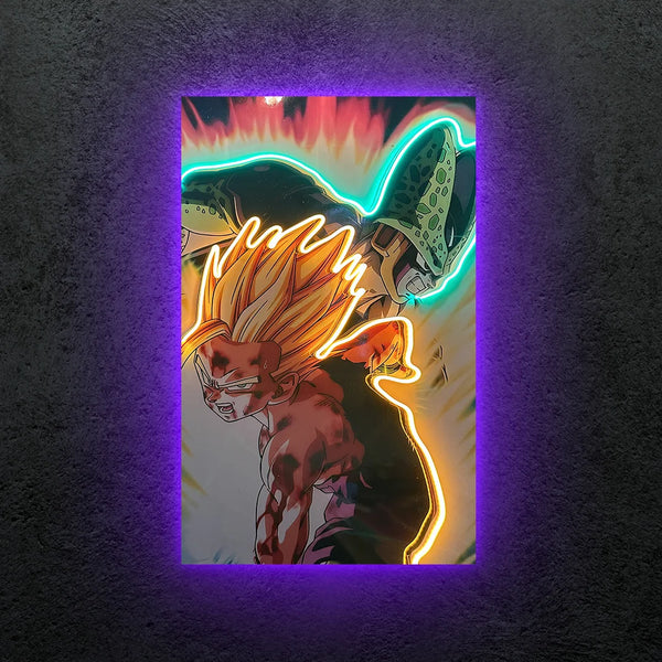 Gohan vs Cell Neon Tablo