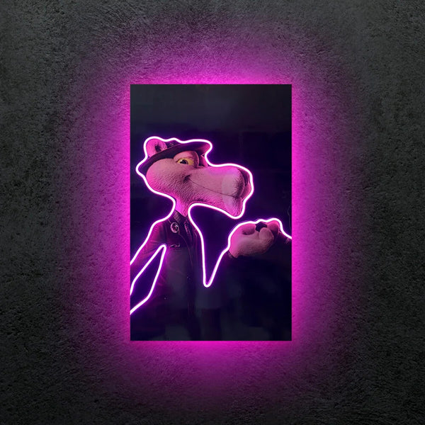 Pantera Rosa Neon Tablo