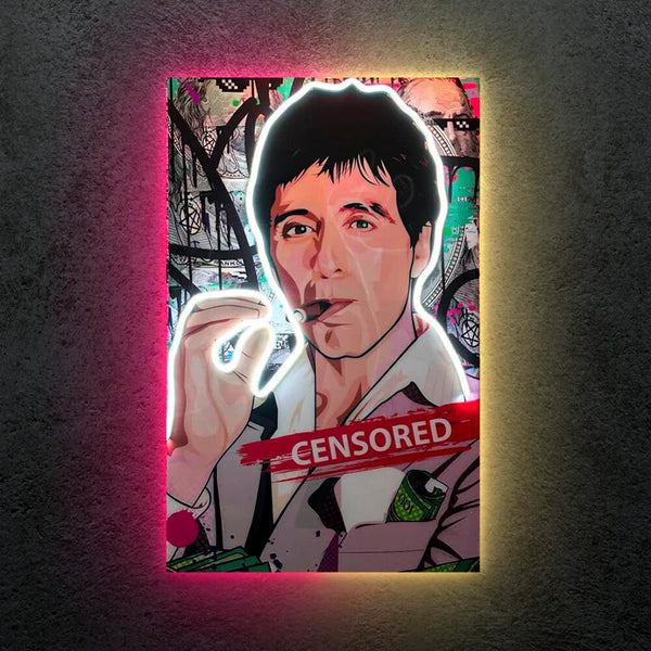 Scarface Censored Neon Tablo