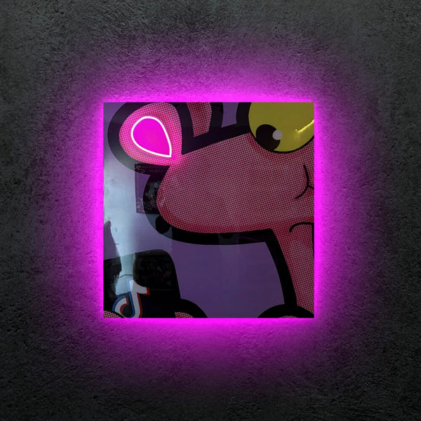 Pantera Rosa Neon Tablo