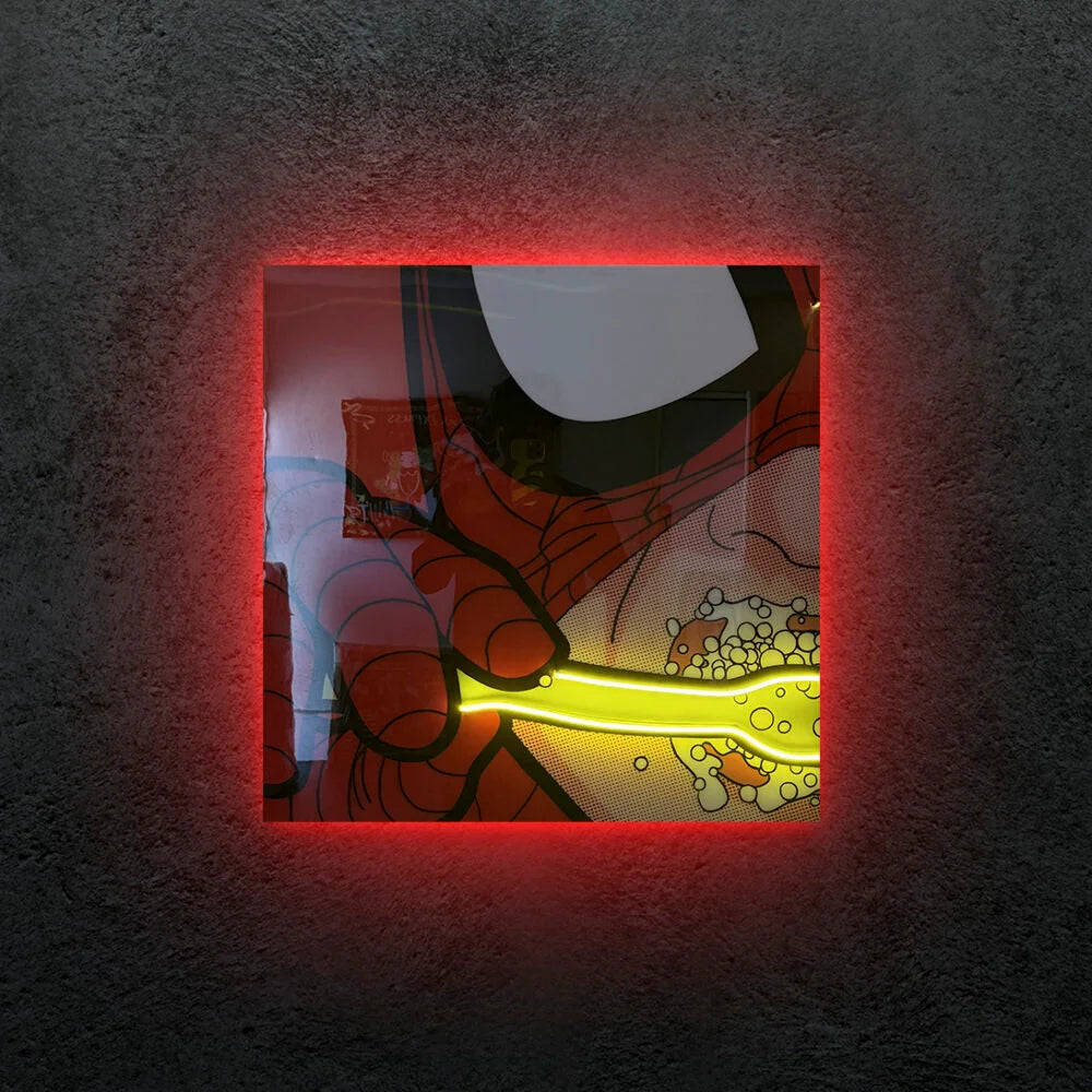 Komik Spiderman Neon Tablo