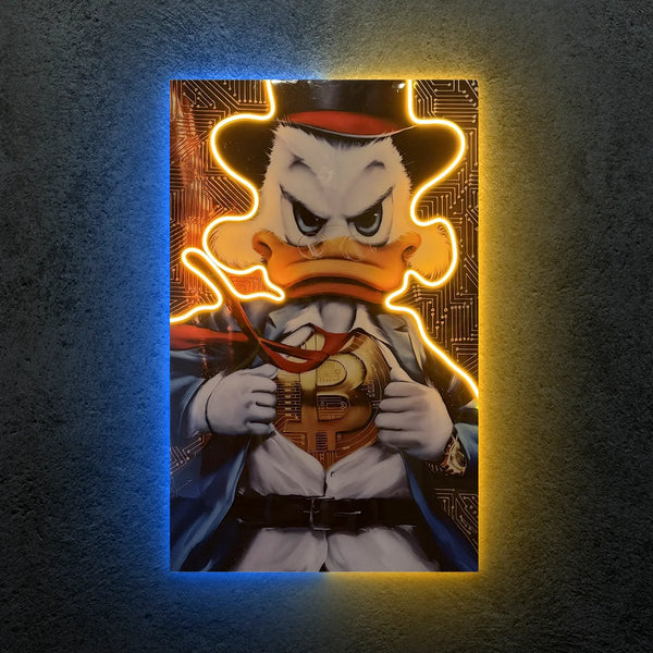 Bitcoin Mc Pato Neon Tablo