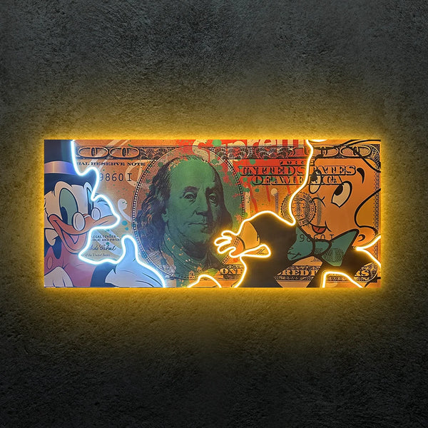 Exclusive Dollar Mc Pato Ricky Ricos Neon Tablo