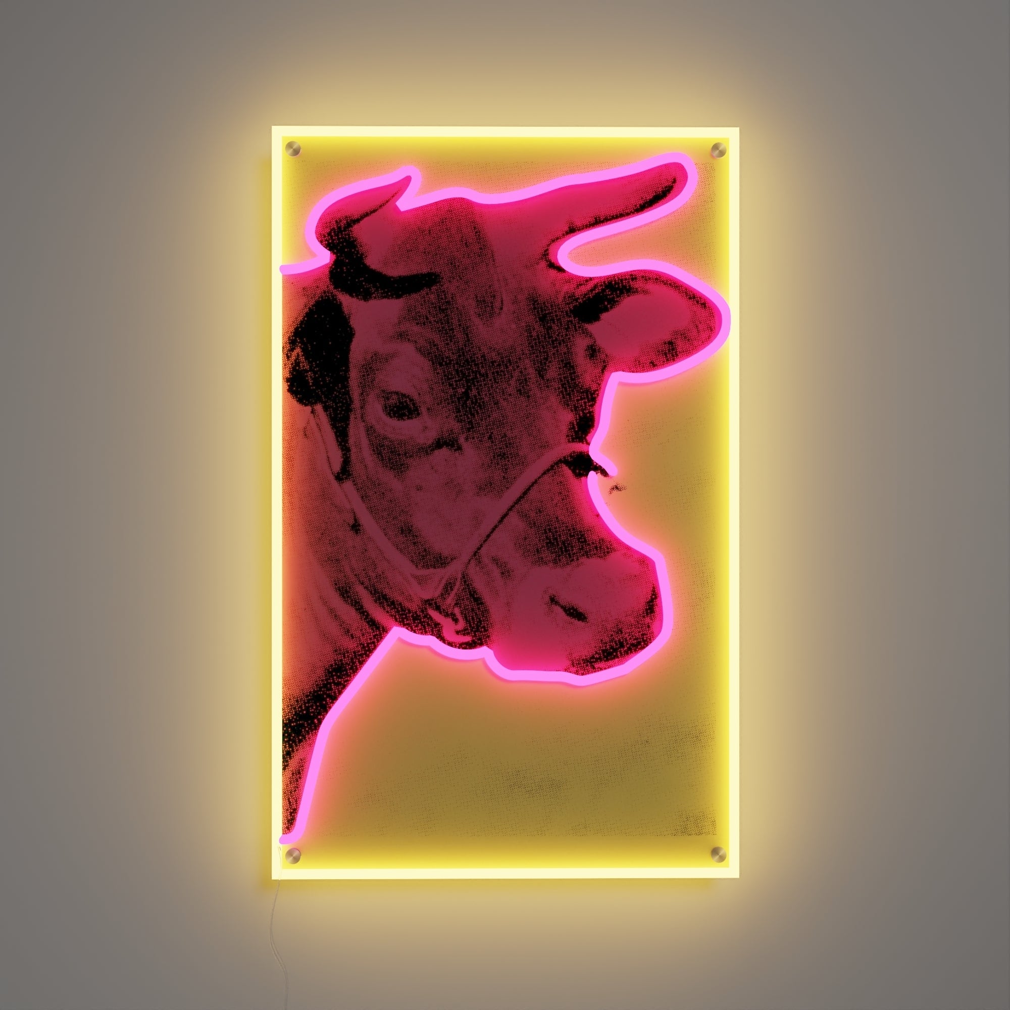 Cow by Andy Warhol - Neon Tabela - Neonbir