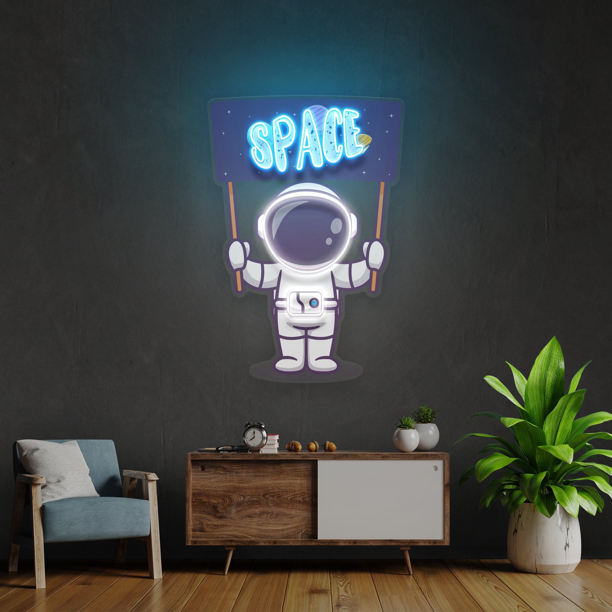 Astronaut Board Artwork Led Neon Sign Light - Neonbir