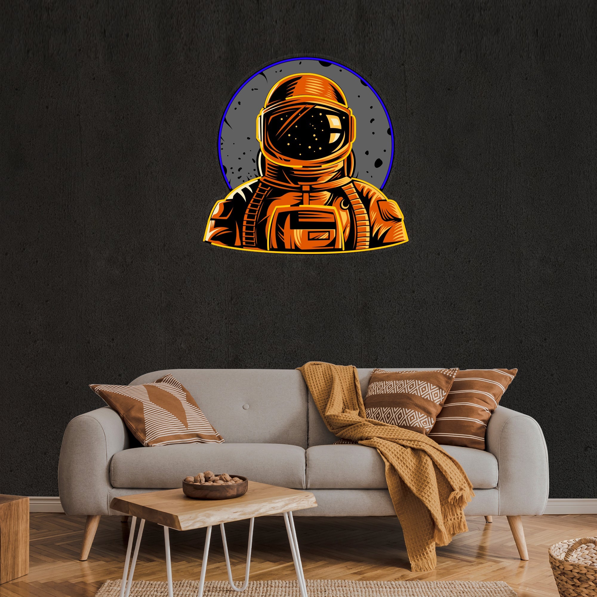 Astronaut Emblem Neon Artwork Led Neon Sign Light - Neonbir