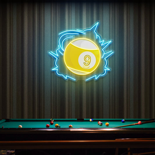 Billiards Decor, Snooker Wall Sign, Man Cave Wall Art, Artwork Led Neon Sign Light - Neonbir