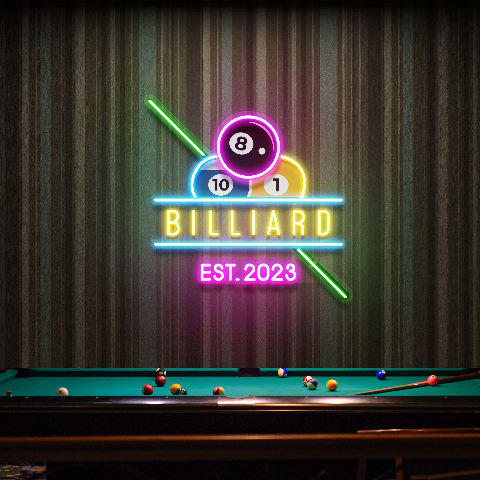 Billiards Pool Room Decor Artwork Led Neon Sign Light - Neonbir