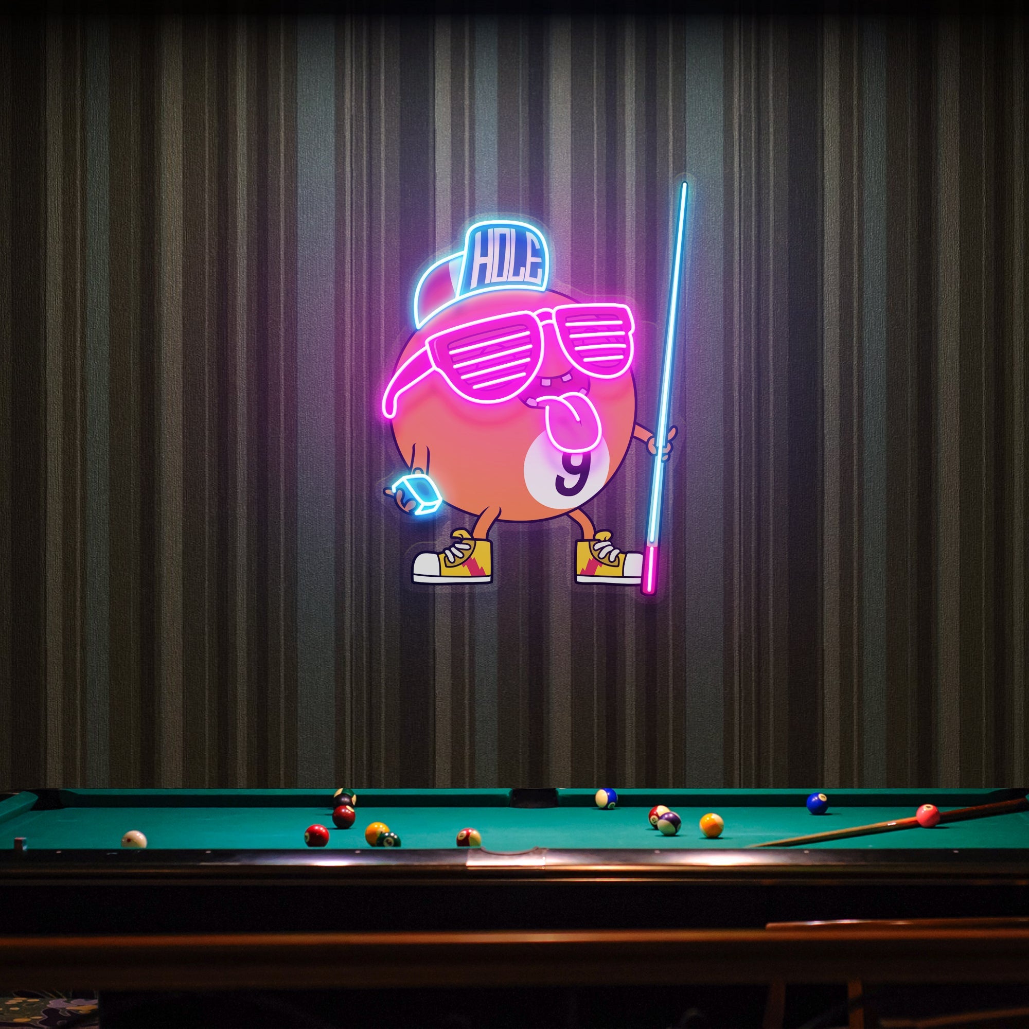Billiards Room Decor, Gift For Pool Player Artwork Led Neon Sign Light - Neonbir