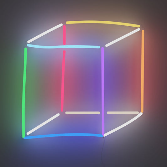 Geometric Cube, Neon Tabela - Neonbir