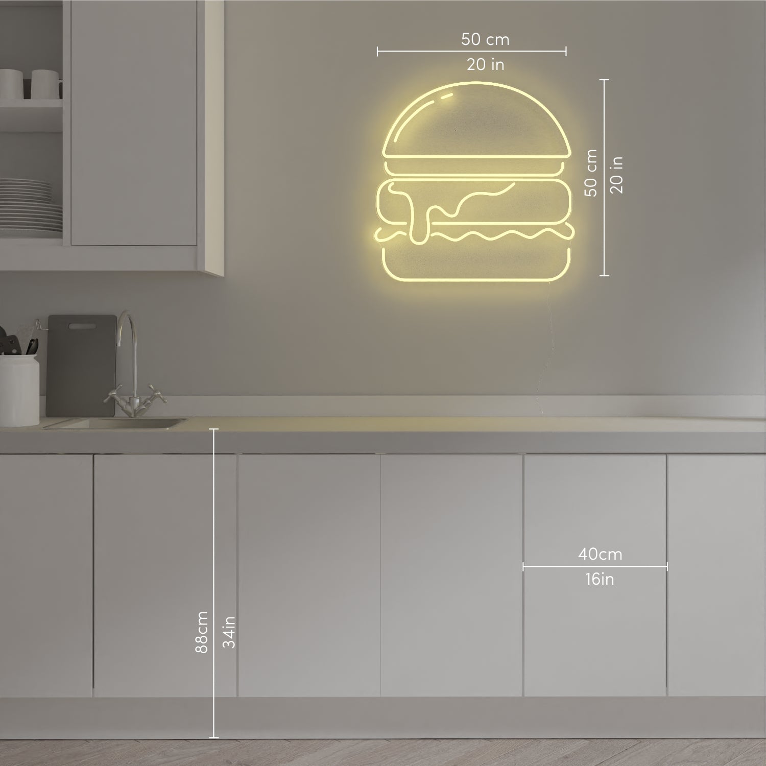Gold Burger, Neon Tabela - Neonbir