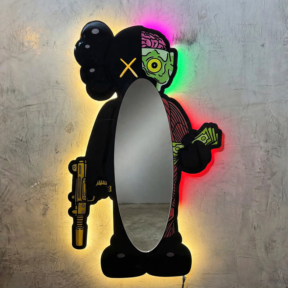 KAWS Siyah Anatomi Neon Ayna