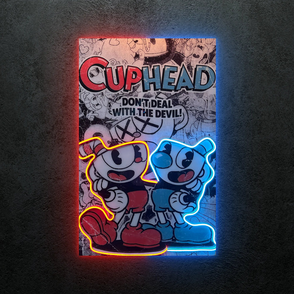 CupHead Neon Tablo