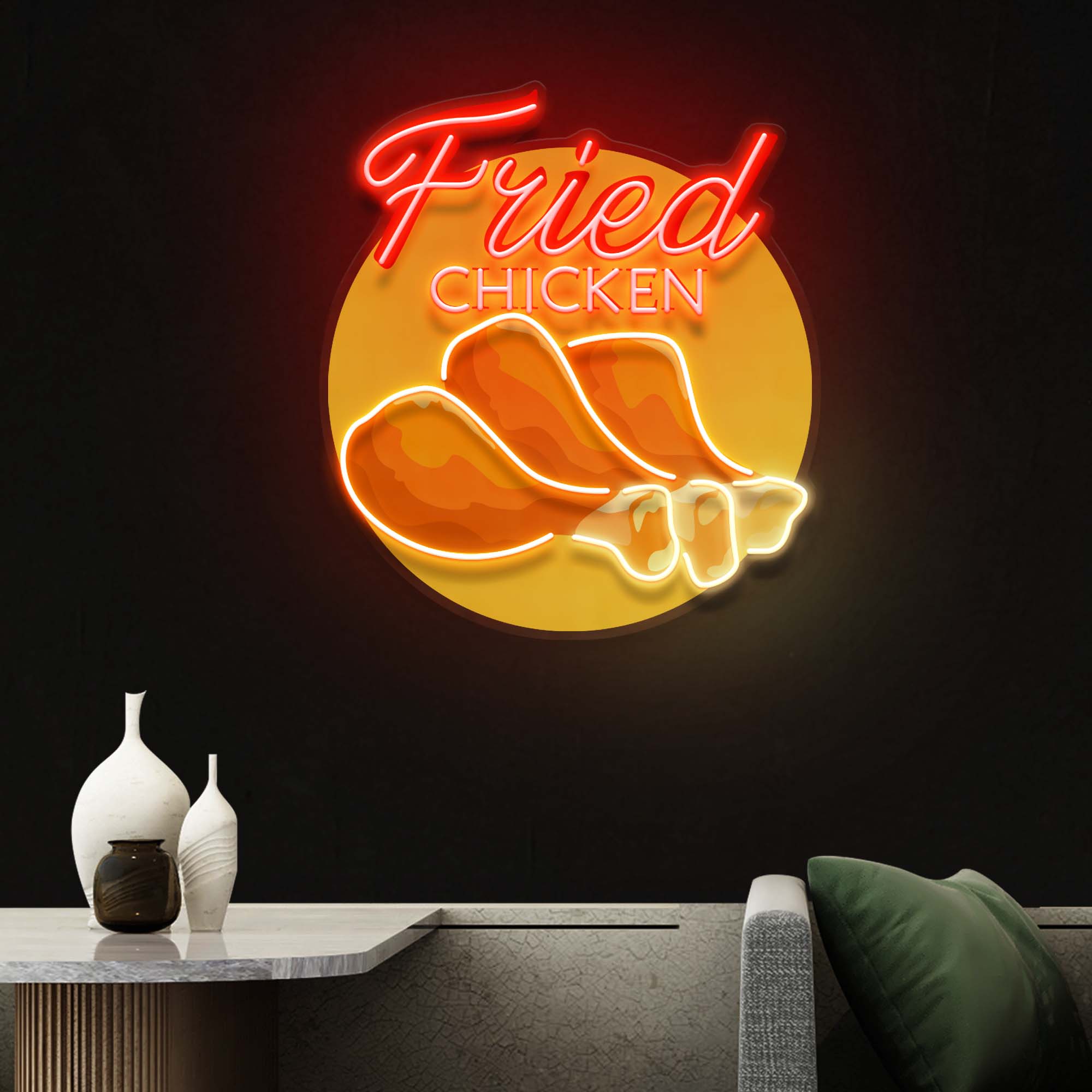 Custom Name Fast Food Of French Fries Led Neon Sign Light - Neonbir