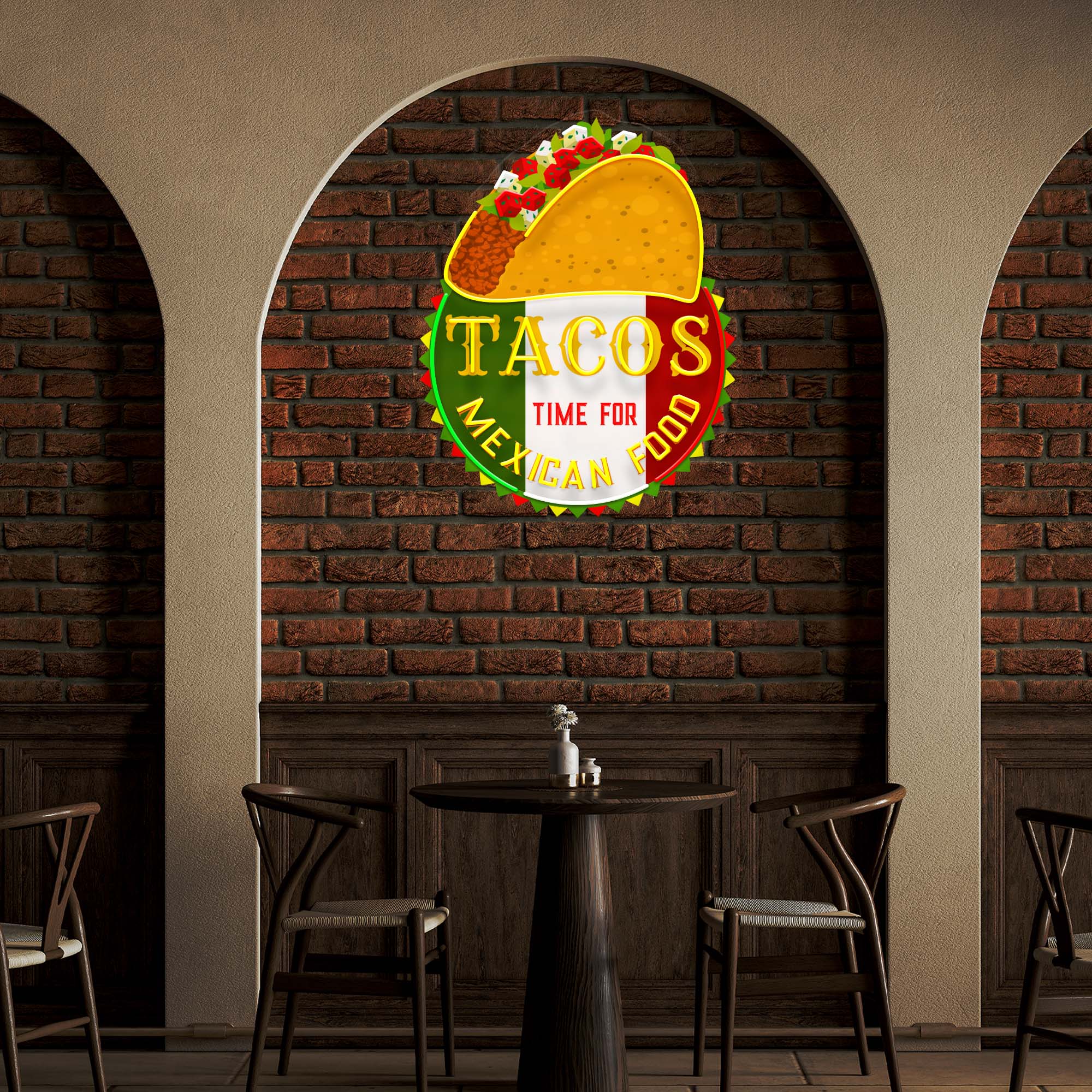 Custom Name Fast Food Of Tacos Mexican Food Led Neon Sign Light - Neonbir