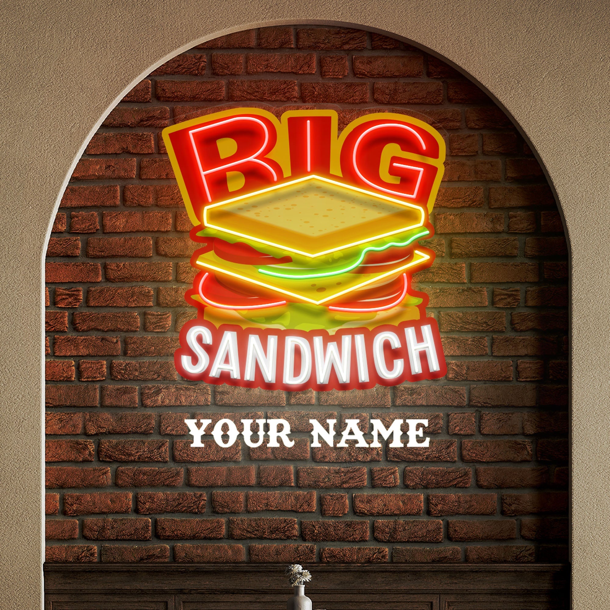 Custom Name Restaurant Fast Sandwich Led Neon Sign Light - Neonbir