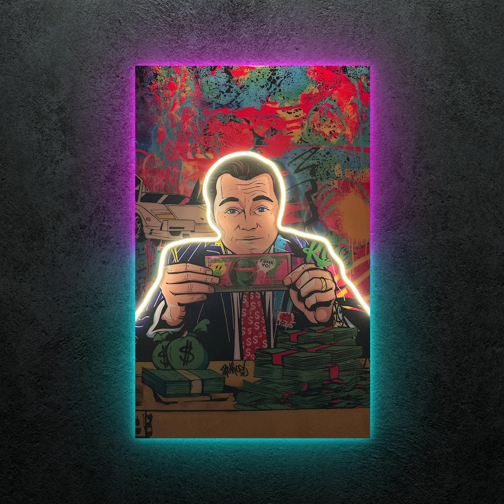 Exclusive Jordan Belfort Money Neon Tablo