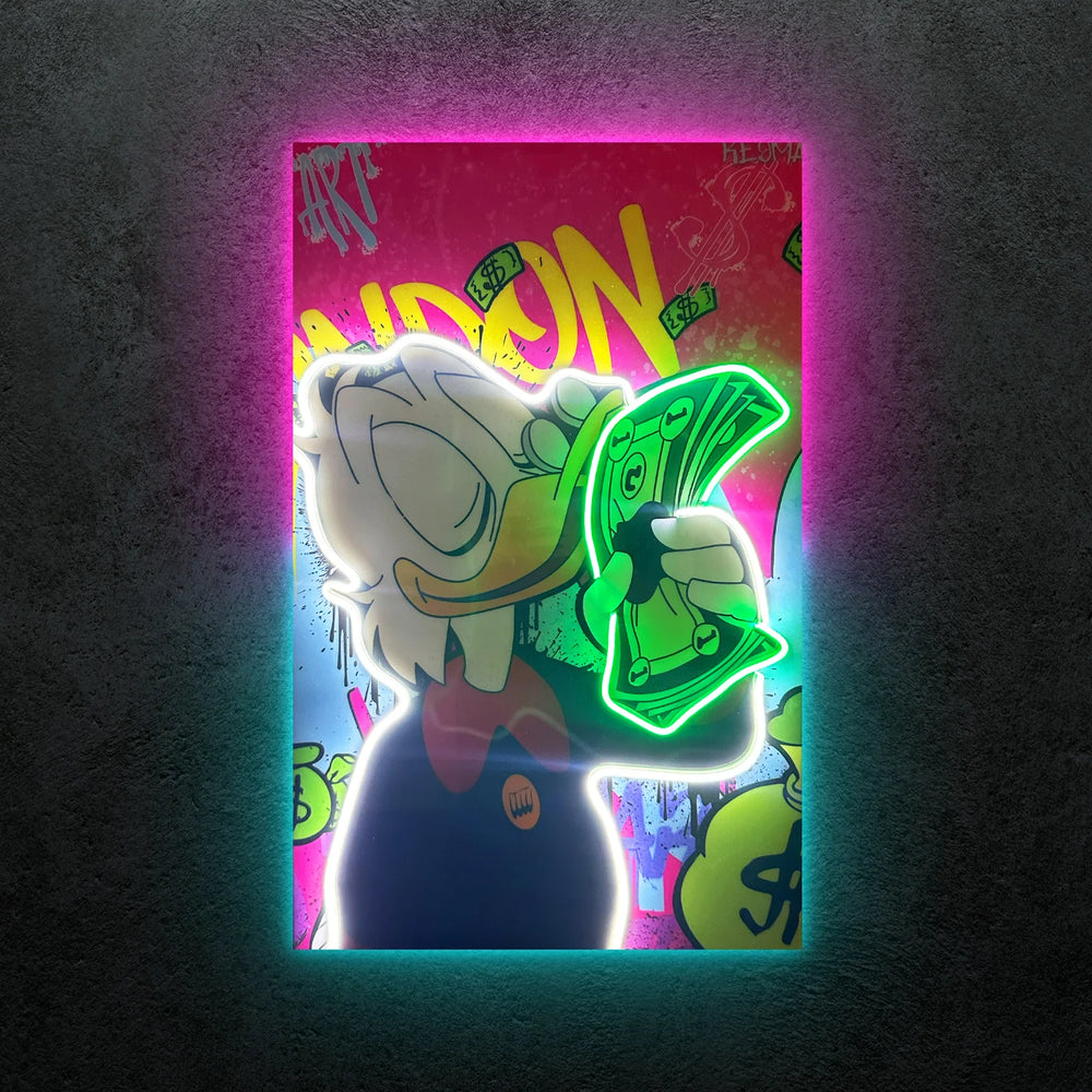Exclusive Scrooge McDuck Cream Neon Tablo