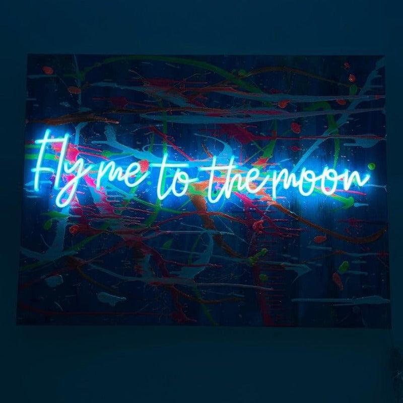Fly me to the moon - Neon Tabela - Neonbir