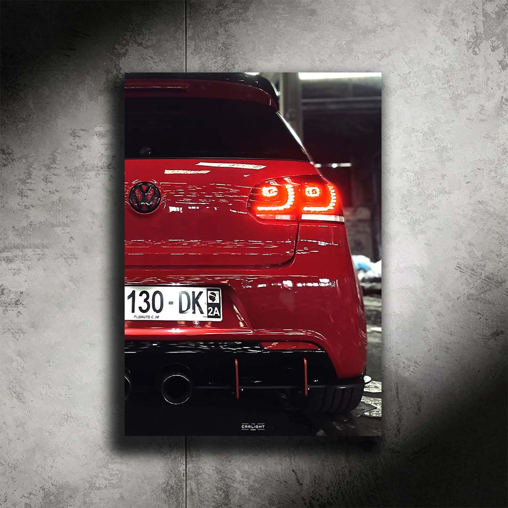 Volkswagen Golf 6R Araba Poster (Neon)