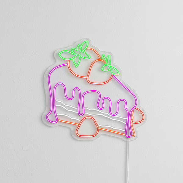 Çilekli Pasta Neon Tabela