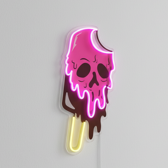Kurukafa Dondurma Baskılı - Neon Tabela