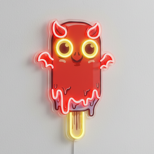 Tatlı Vampir Dondurma Baskılı - Neon Tabela