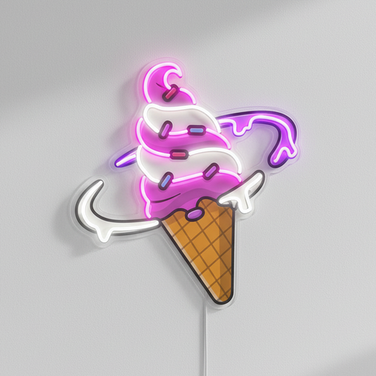 Dondurma Dünyası Baskılı - Neon Tabela