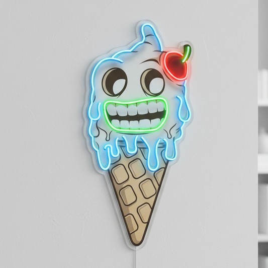 Hayalet Dondurma Baskılı - Neon Tabela