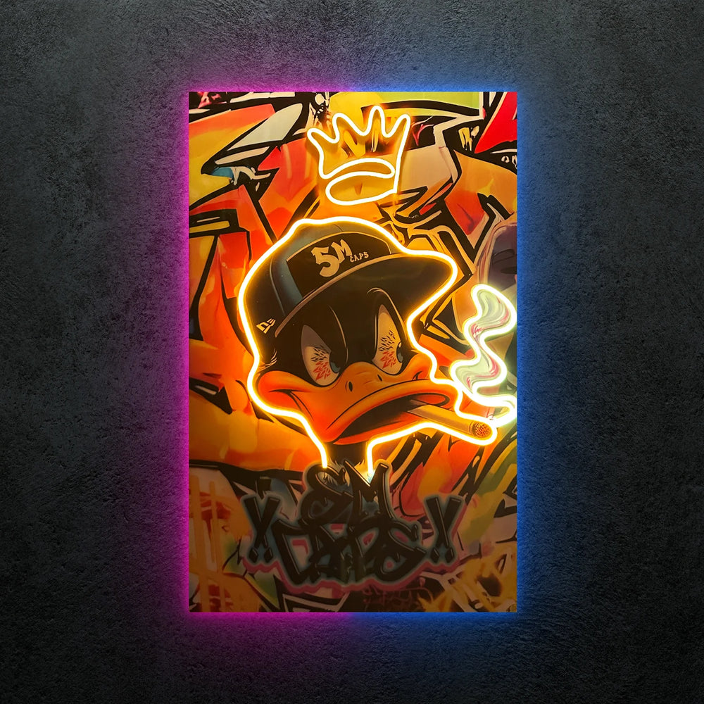 Graffiti Duck Neon Tablo