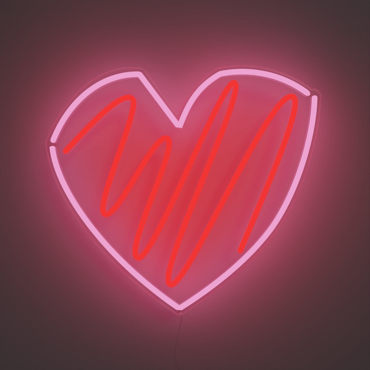 Scribble Heart, Neon Tabela - Neonbir