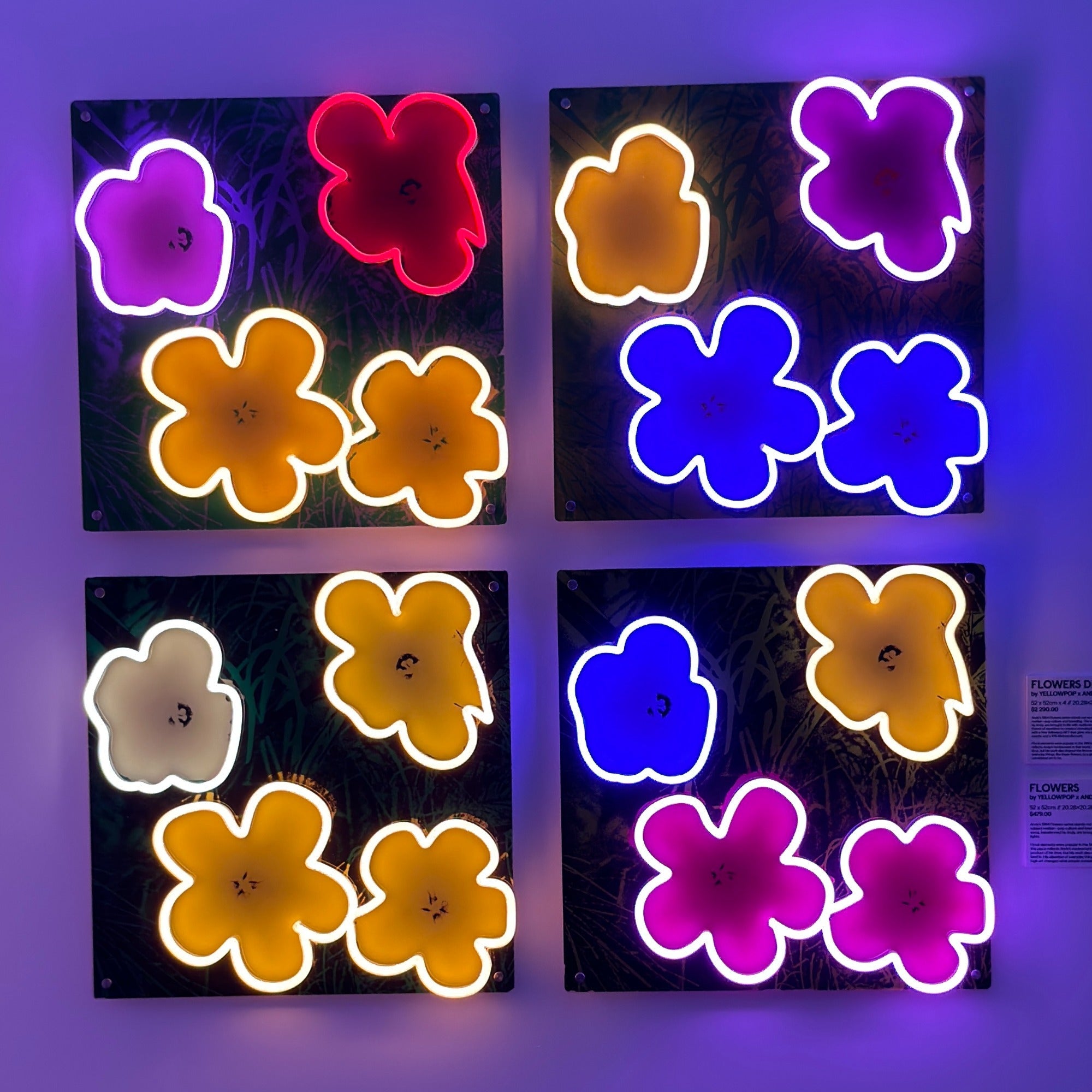 Flowers Deluxe by Andy Warhol - Neon Tabela - Neonbir