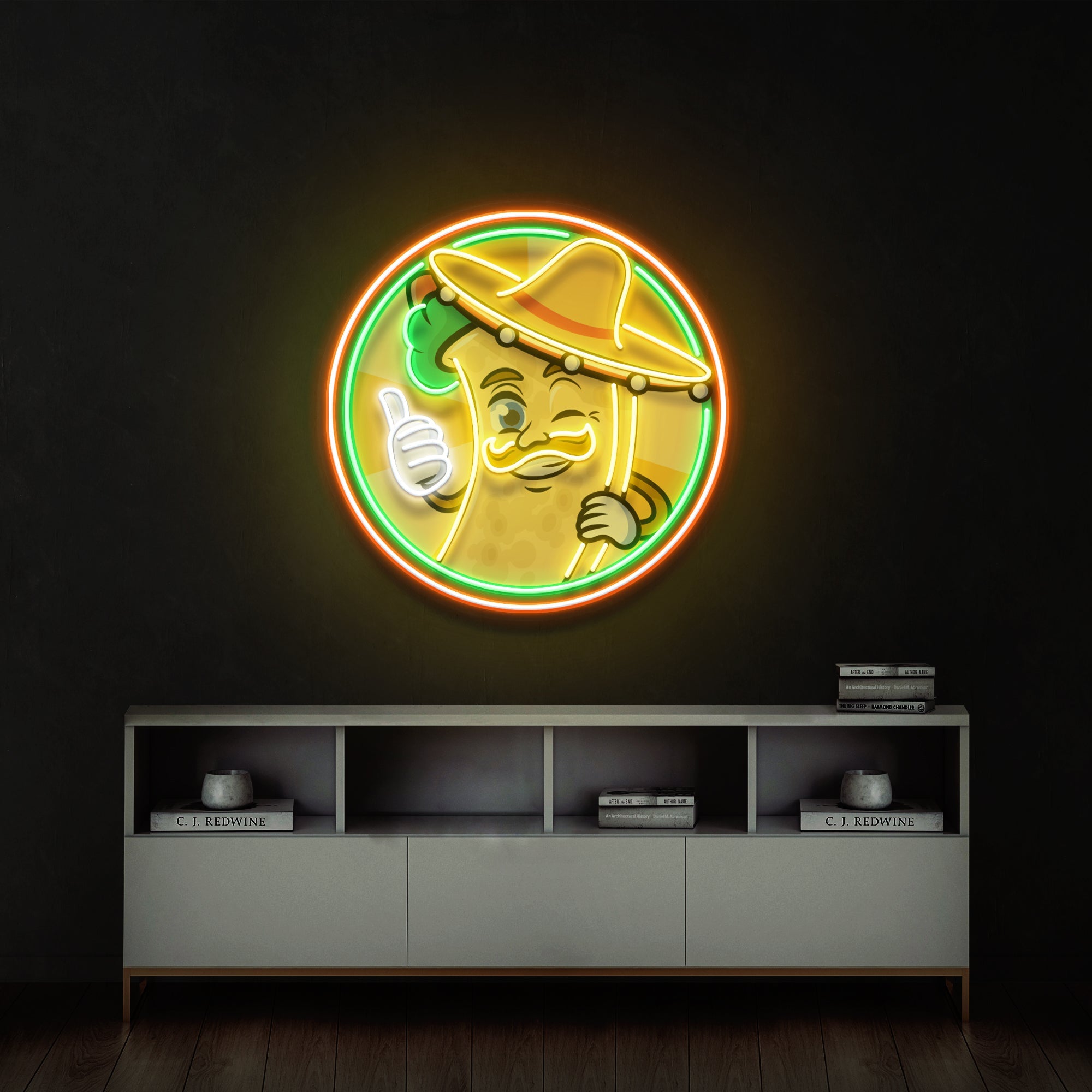 Mexican Burrito Thumbs Up Artwork Led Neon Sign Light - Neonbir