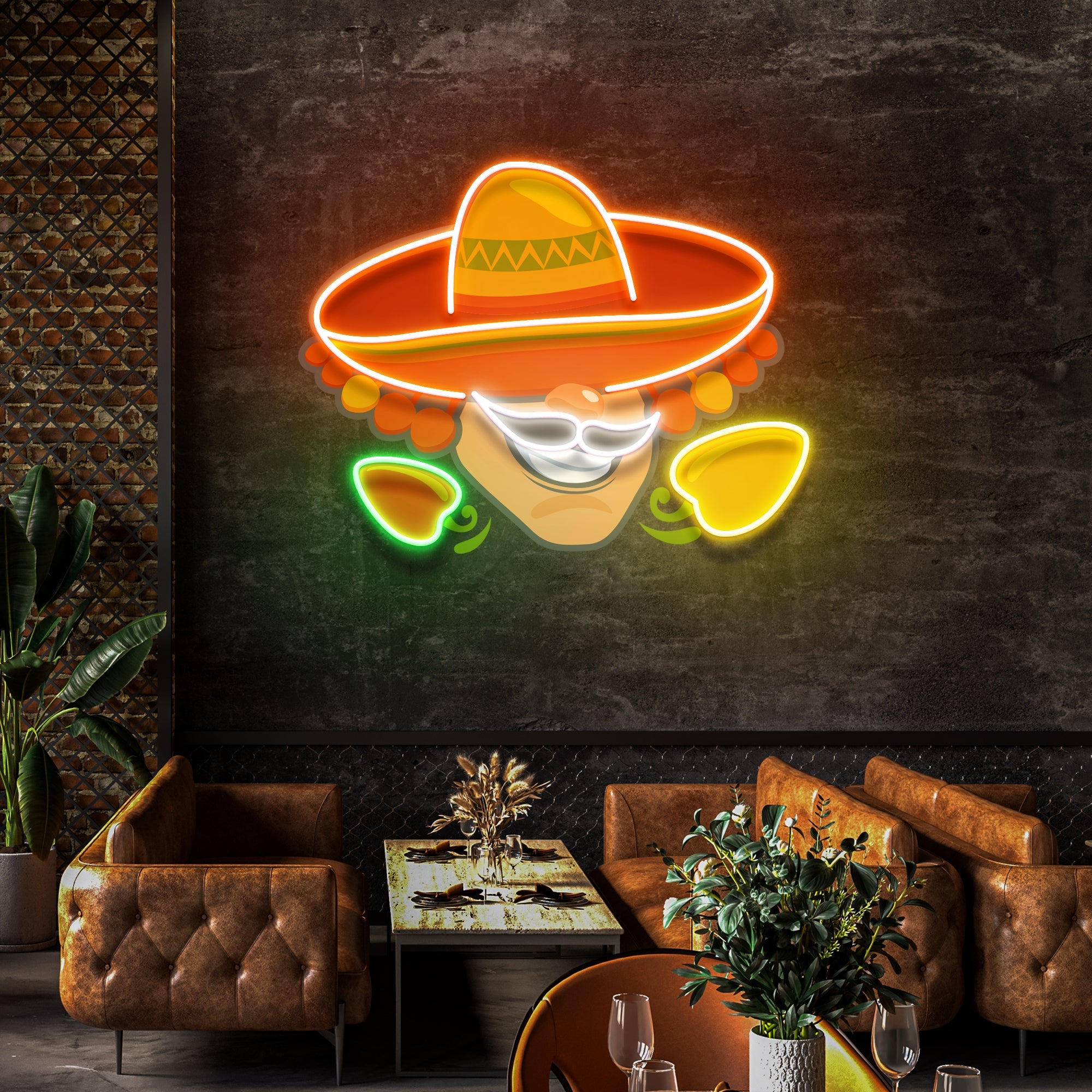 Mexico Logo Food Male Artwork Led Neon Sign Light - Neonbir