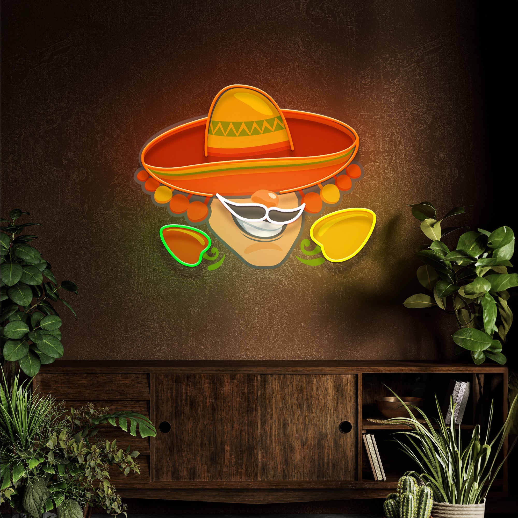 Mexico Logo Food Male Artwork Led Neon Sign Light - Neonbir