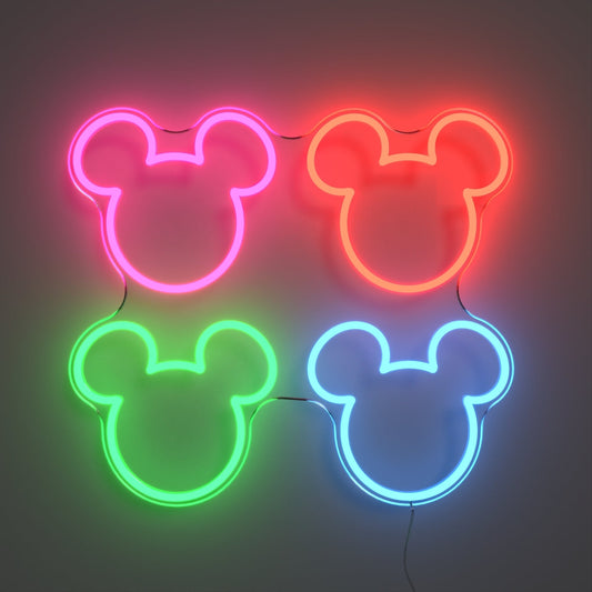 Mickey Multicolor Heads by Yellowpop, Neon Tabela - Neonbir