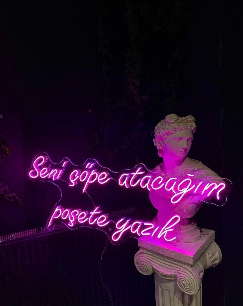 Seni çöpe atacağım poşete yazık - Neon Tabela - Neonbir