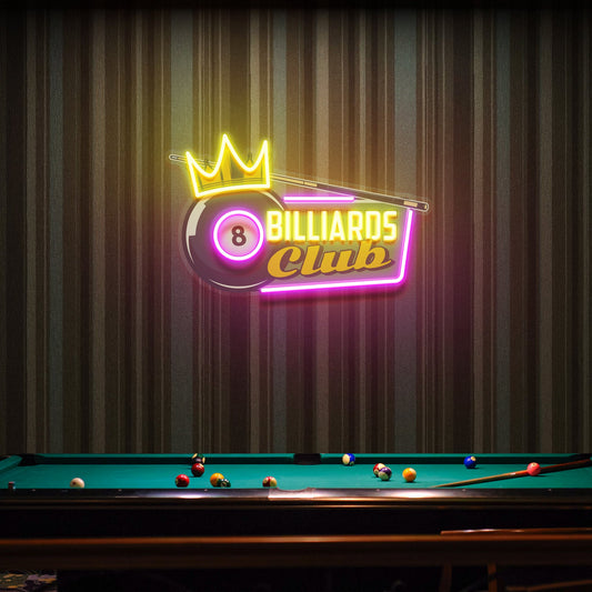 Pool Billiards Rec Room Decor Artwork Led Neon Sign Light - Neonbir