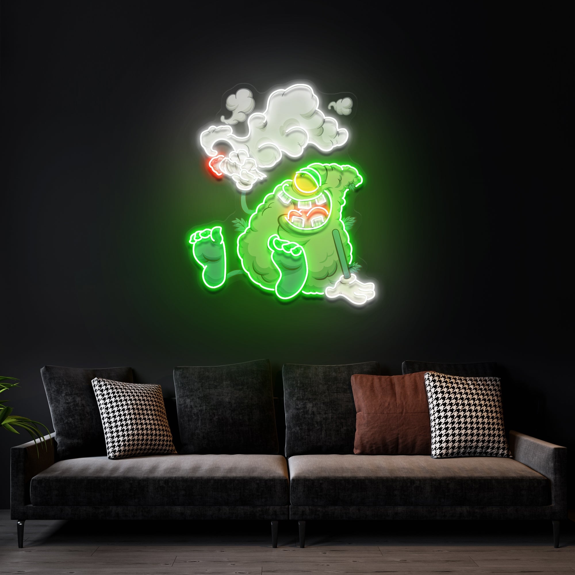 Weed Bud Cartoon Artwork Led Neon Sign Light - Neonbir