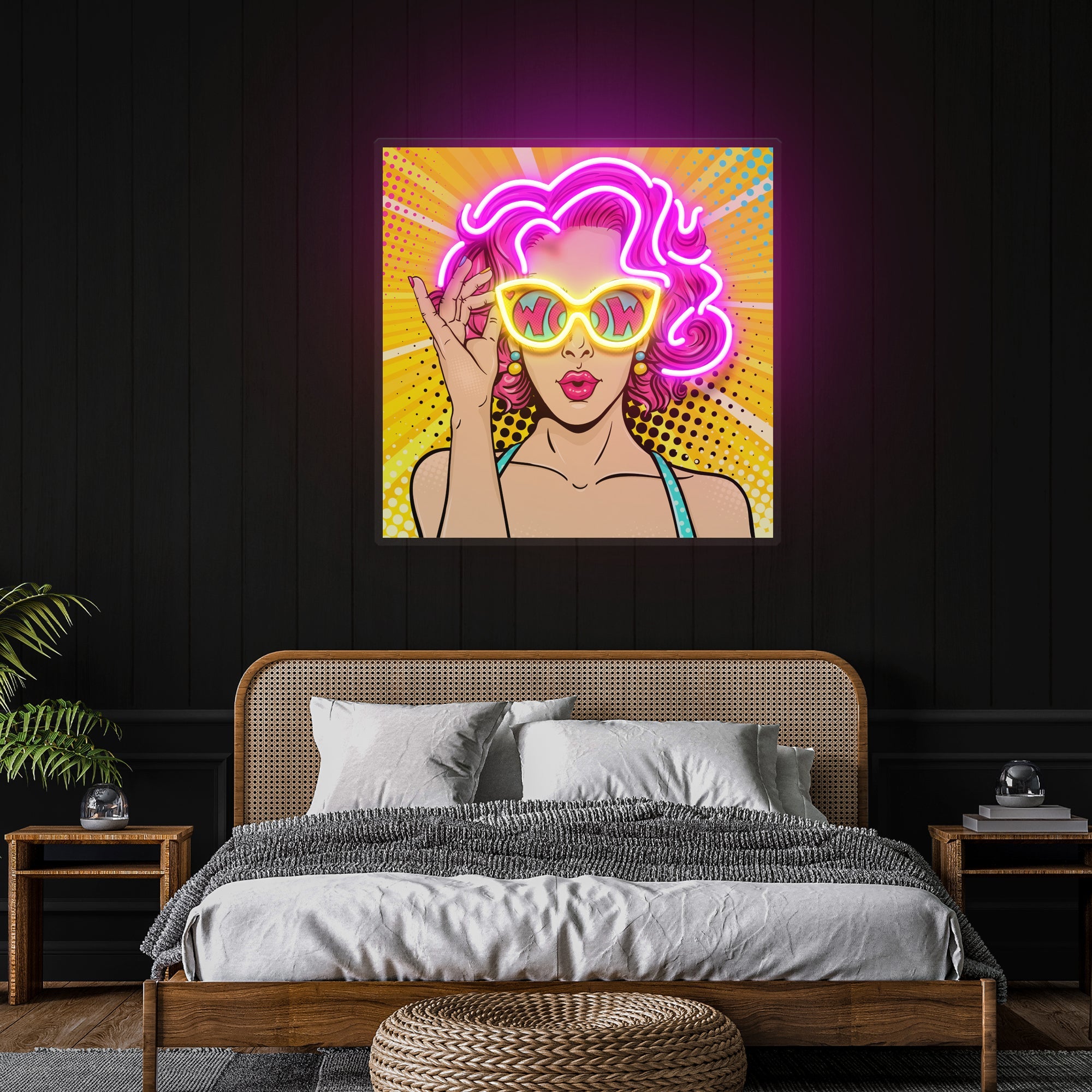 Wow Pop Art Led Neon Sign Light - Neonbir