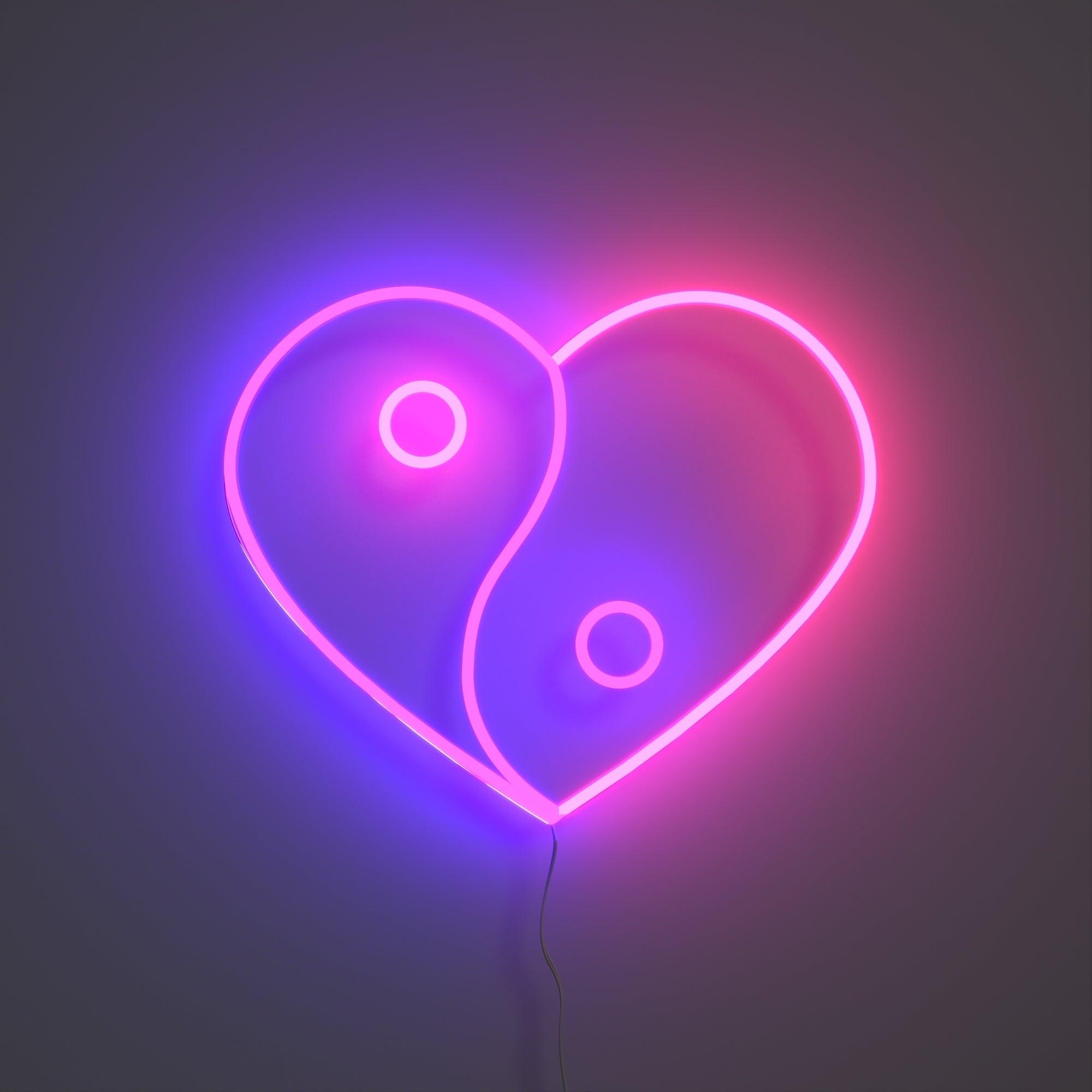 Yin & Yang Heart, Neon Tabela - Neonbir