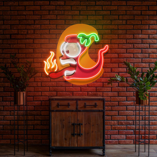 Red Chili Mascot Mexican Restaurant Decor Artwork Led Neon Sign Light - Neonbir