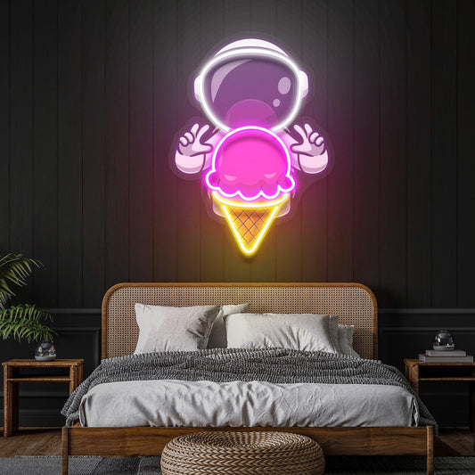 Astronaut Ice Cream Art work Led Neon Sign Light - Neonbir